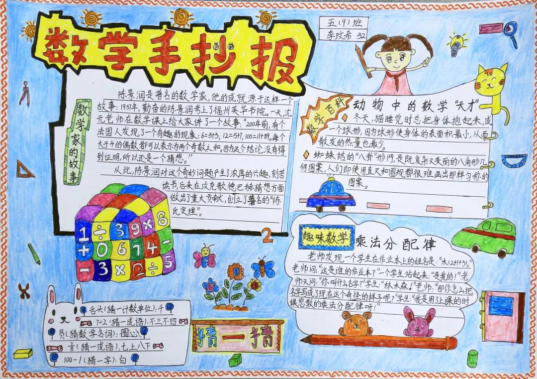 小学五年级数学乐园手抄报的画法-图4