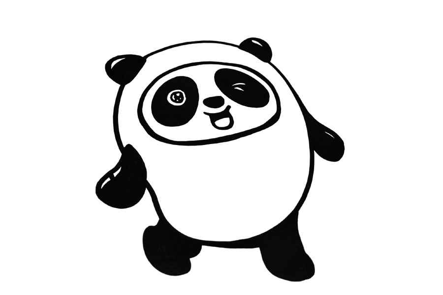 调皮可爱的冰墩墩怎么画-图3