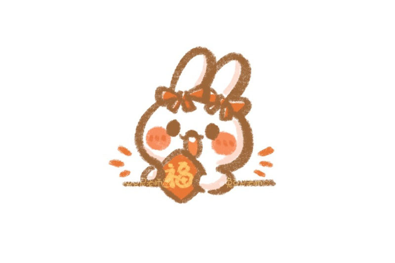 新年小兔怎么画