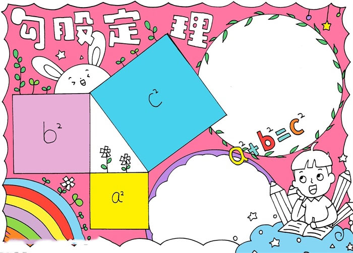 勾股定理手抄报怎么画-图3