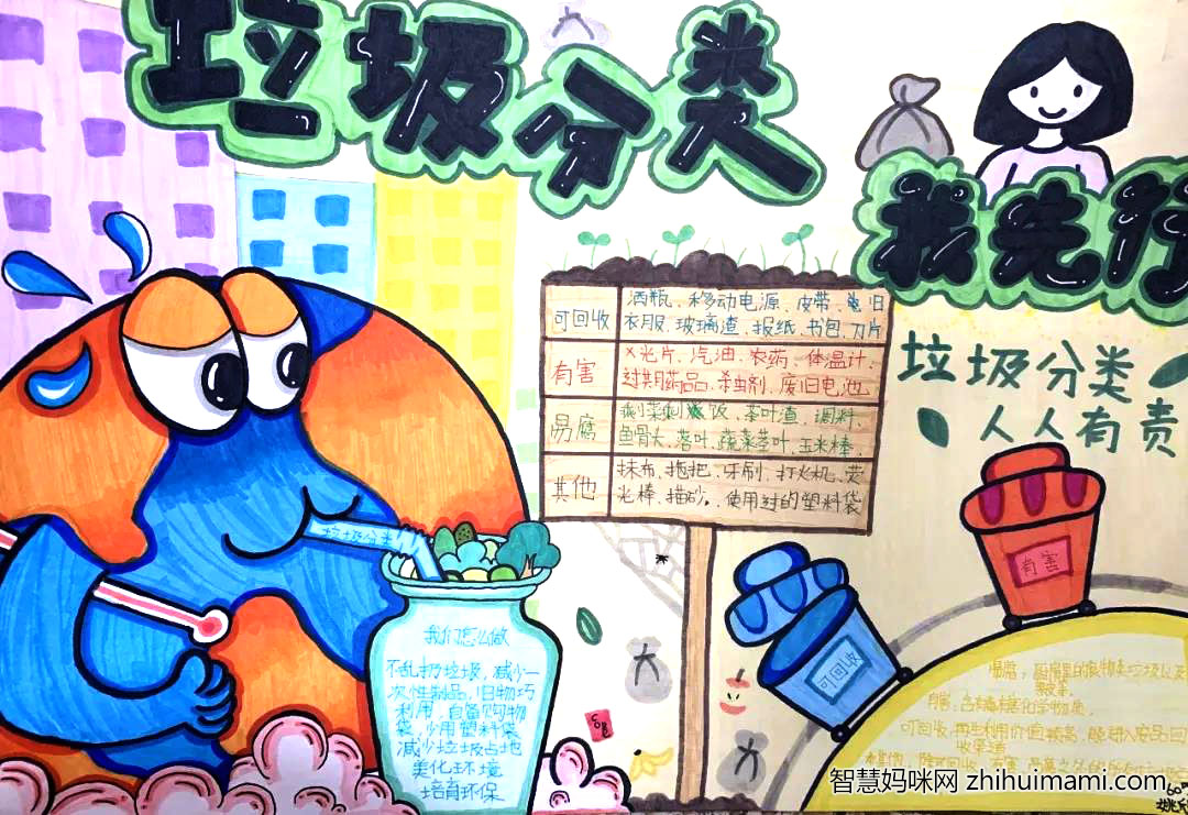 简单的垃圾分类知识手抄报教程-图4