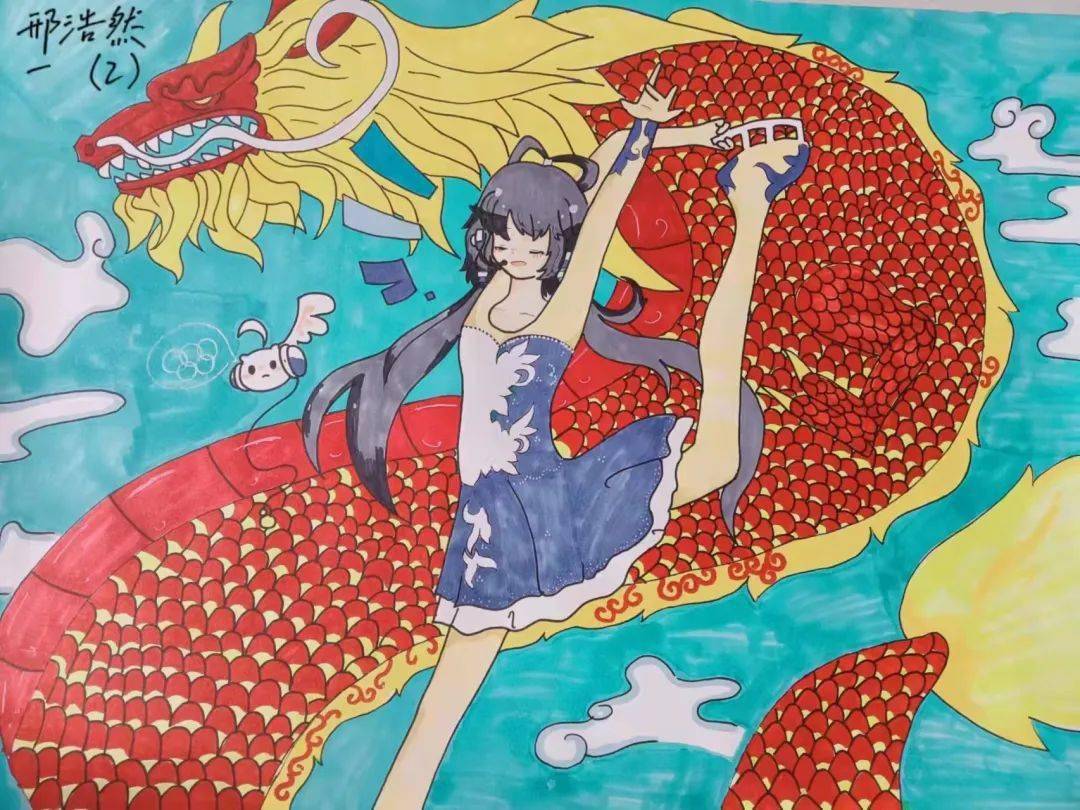 为冬奥助力为祖国加油儿童画-图5