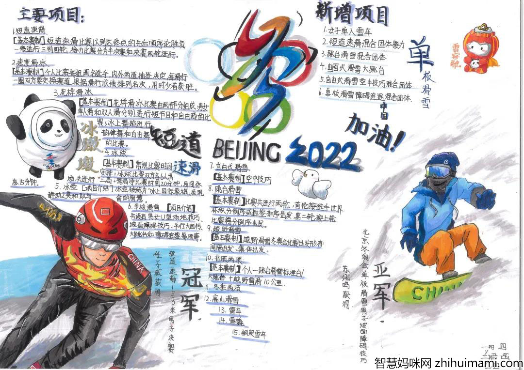 喜迎冬奥一起向未来手抄报-图1