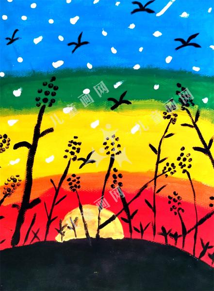 儿童手绘画-风景