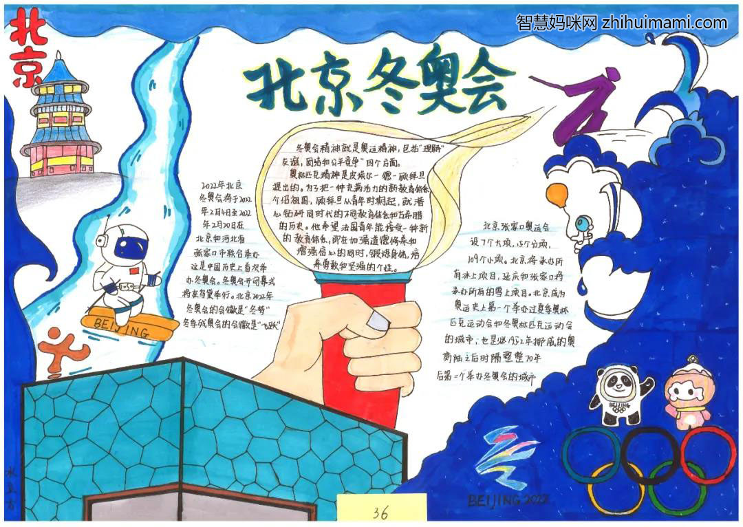 “心系冬奥会，筑梦向未来”主题手抄报（9张）-图1