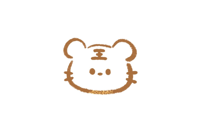 虎年元素简笔画 萌虎怎么画-图2