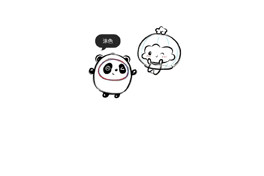 冬奥会可爱简笔画之青花瓷冰墩墩 雪容融风铃-图5