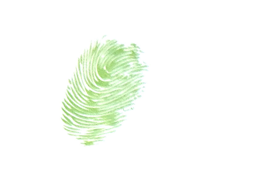 步骤1：伸出食指，按出蚂蚱的大脑袋。