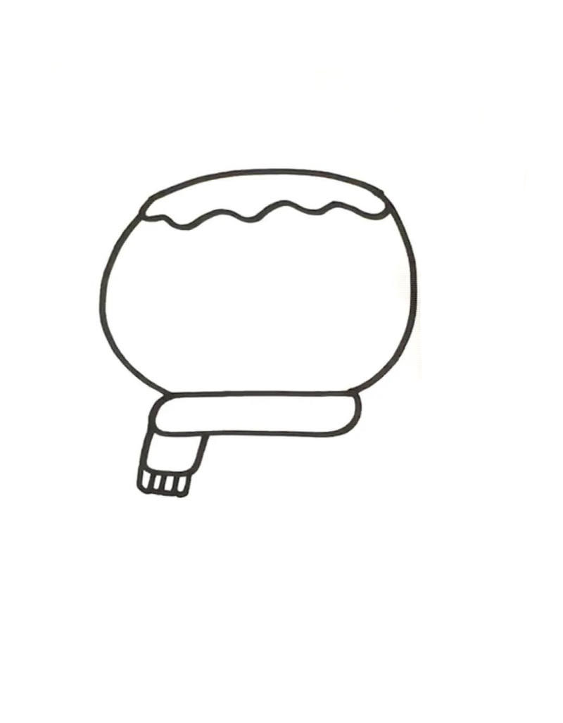 步骤1：先画出头部和围巾