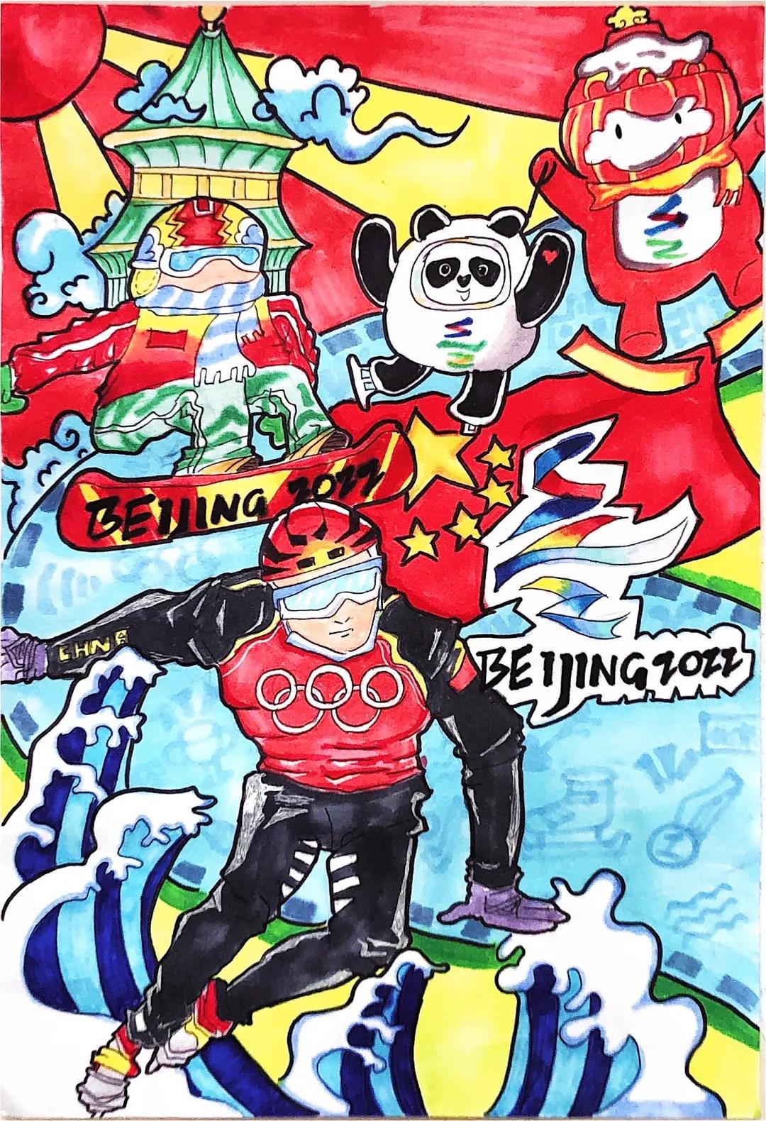 冬奥会绘画图片大全一等奖-图5