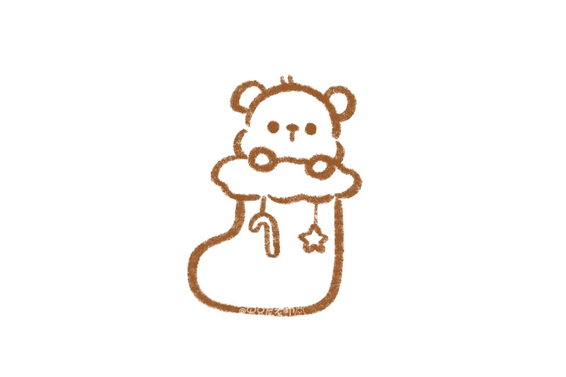 小熊圣诞袜怎么画-图3