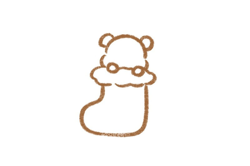 小熊圣诞袜怎么画-图2