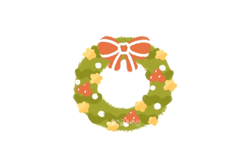 简单圣诞花环怎么画