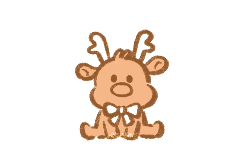 圣诞麋鹿怎么画-图3