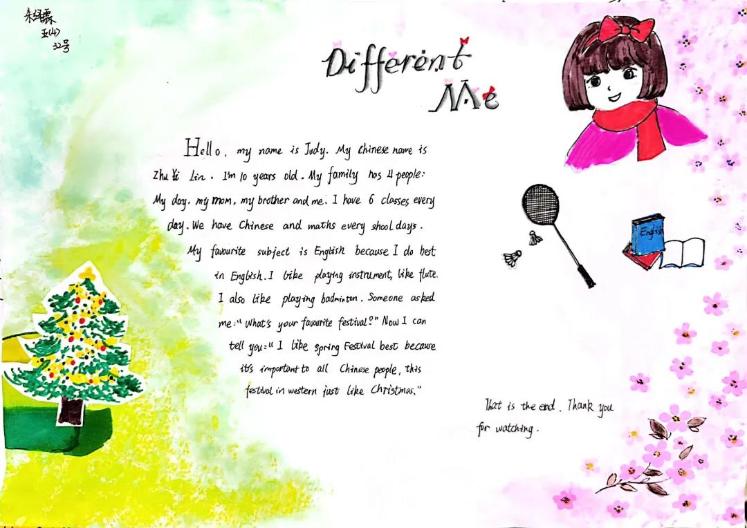 “Different Me 不一样的我”主题英语手抄报-图7