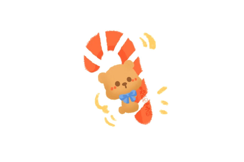 圣诞元素 小熊拐杖糖怎么画