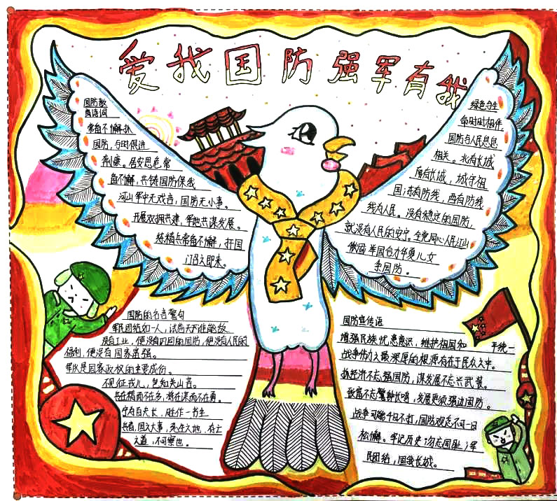 简单漂亮的强军梦手抄报怎么画-图2