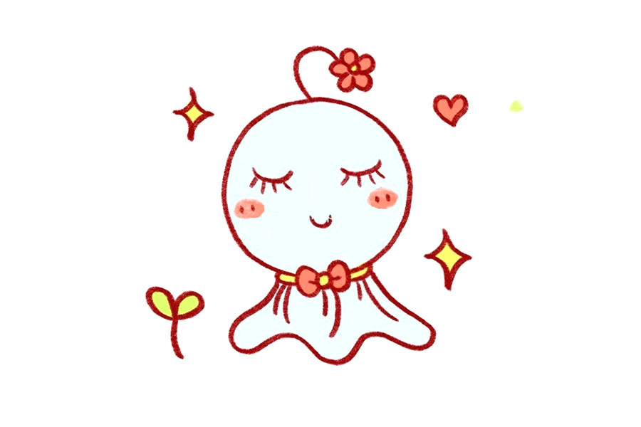 晴天娃娃怎么画