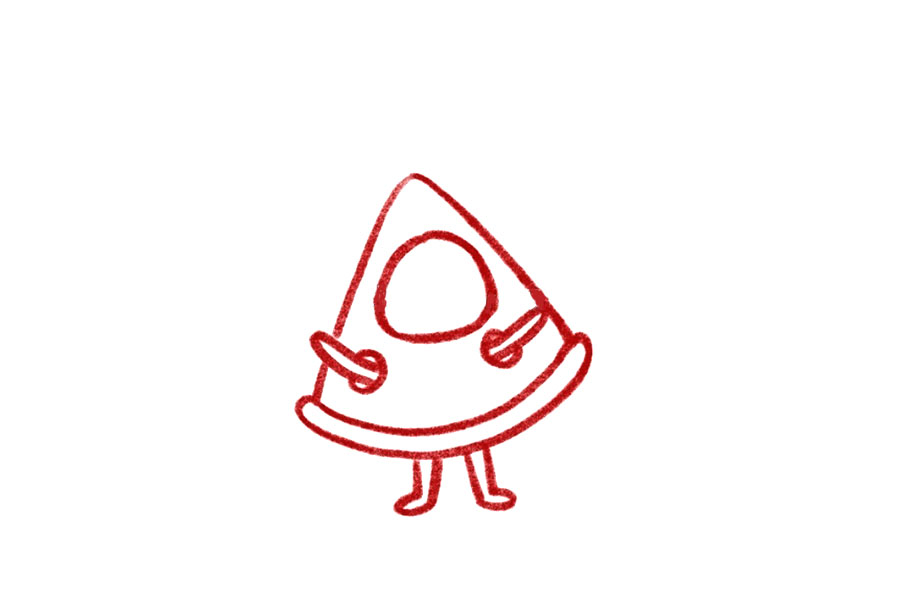 西瓜小人简笔画教程-图4