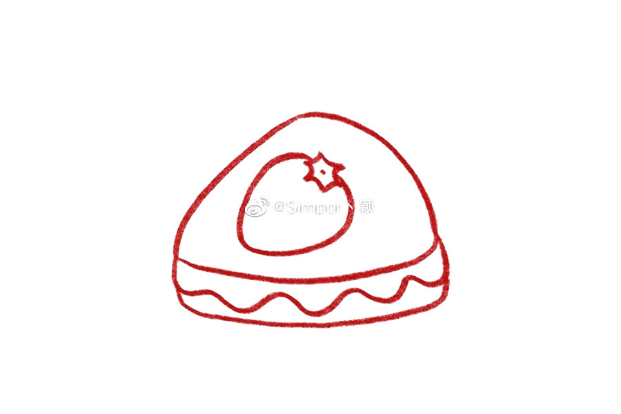 萌萌哒草莓蛋糕怎么画-图5