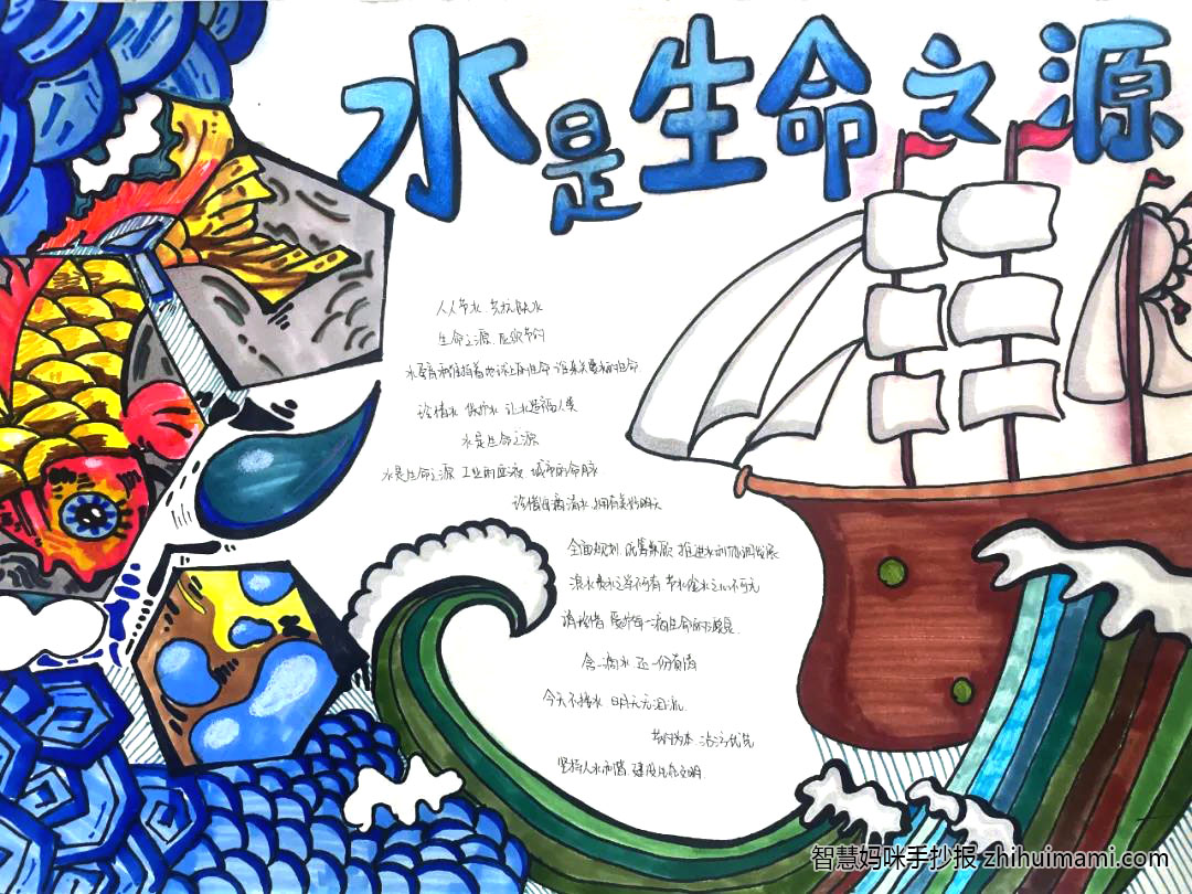 9张关于节约用水的创意手抄报-图3