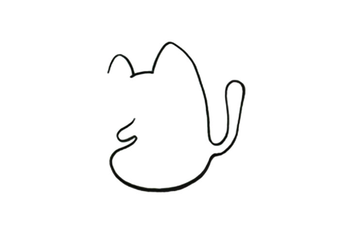 步骤1：画出身体和头部轮廓。