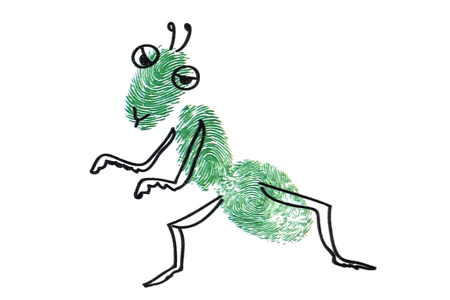 儿童指印画大全 螳螂手指画怎么画