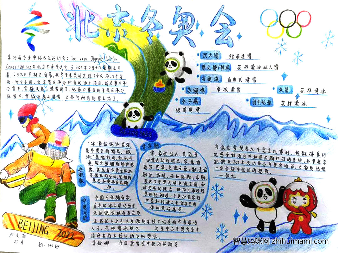 激扬青春助力冬奥主题手抄报一等奖作品6张-图1