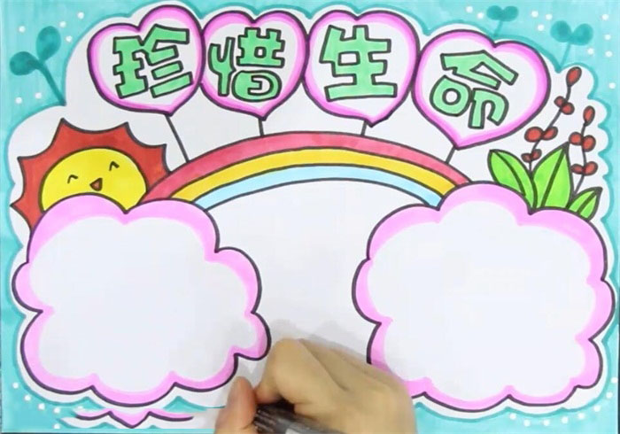 小学六年级珍惜生命手抄报教程-图4