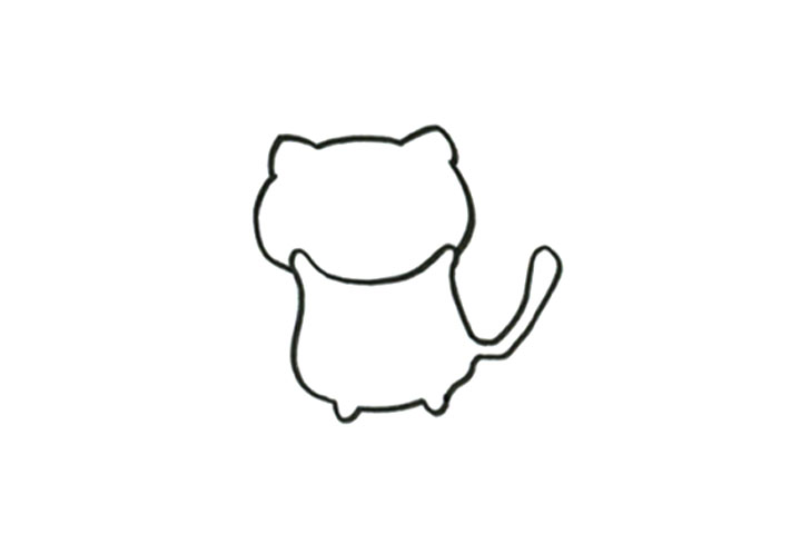 步骤2：画出身体整体轮廓。