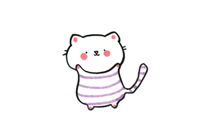 条纹猫猫怎么画