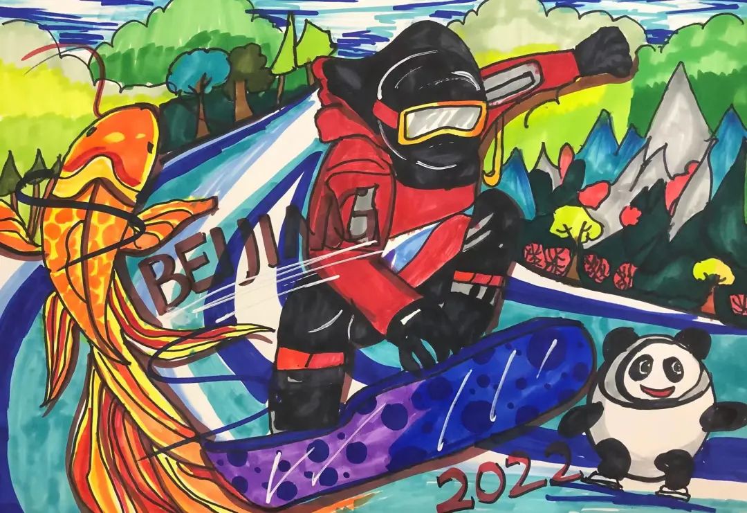 2022冰雪运动绘画图片（6张）-图4