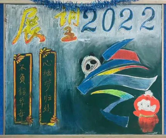 “展望2022，一起向未来”主题黑板报图片（7张）-图1