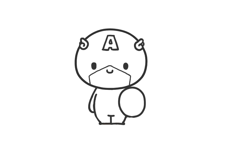 萌萌的美国队长怎么画-图5