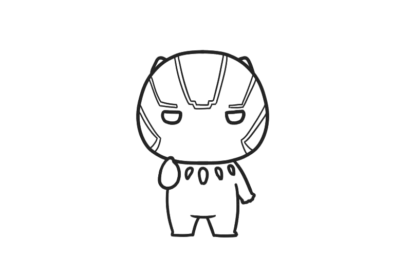 萌萌的黑豹怎么画-图8