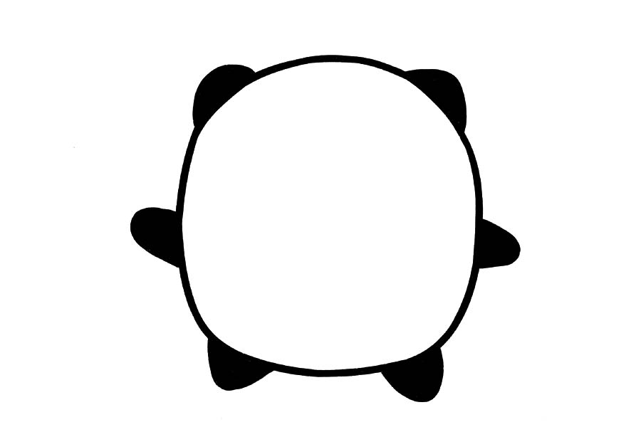 冰墩墩简笔画教程大全-图3