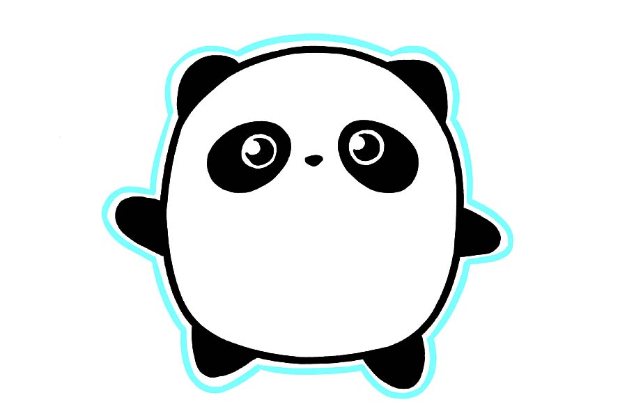 冰墩墩简笔画教程大全-图5