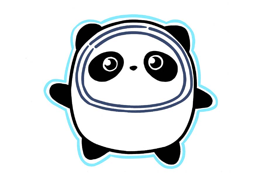 冰墩墩简笔画教程大全-图6