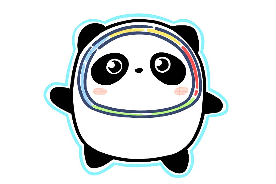 冰墩墩简笔画教程大全-图8