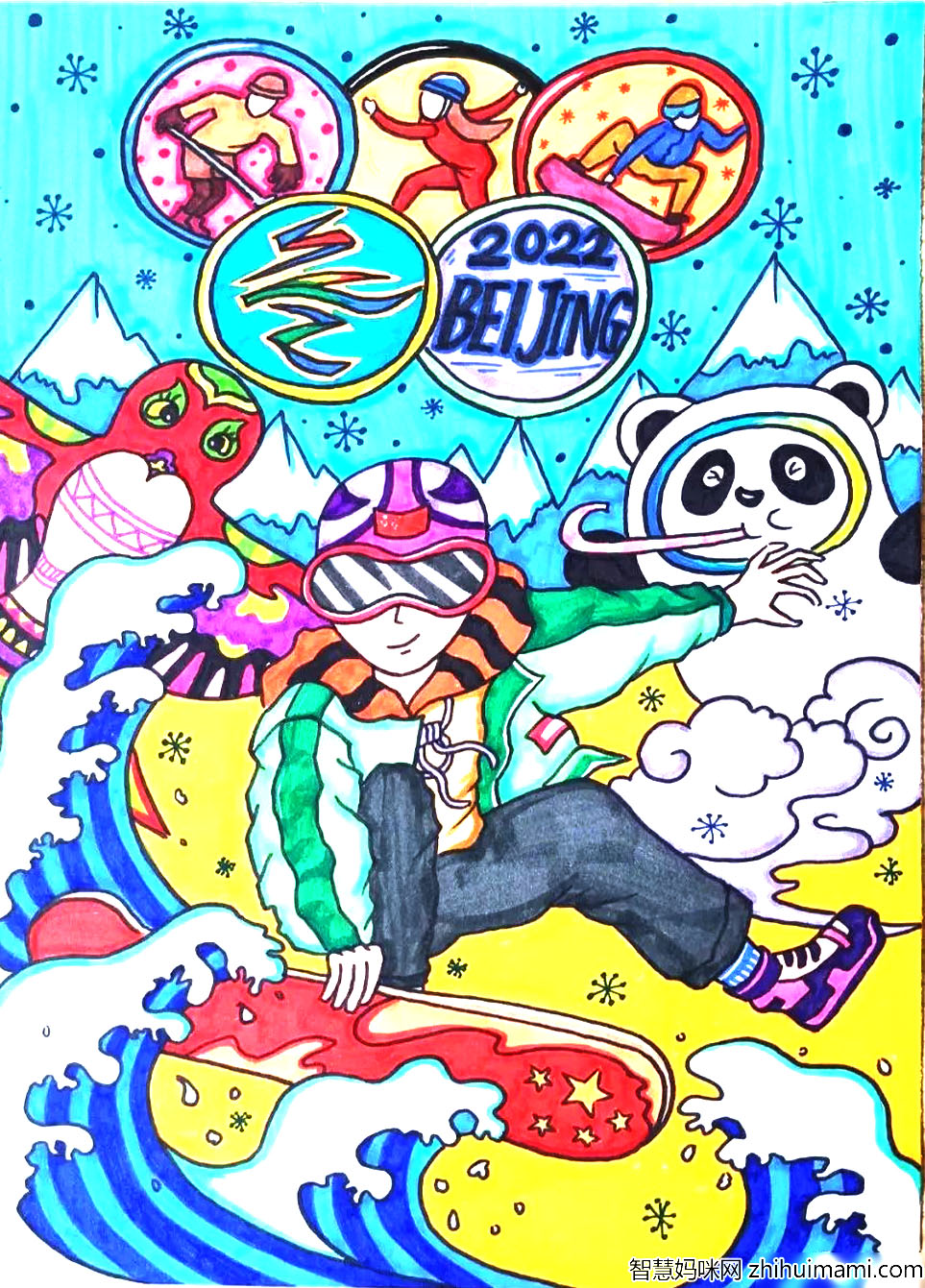 相约北京2022冬奥会儿童画-图4