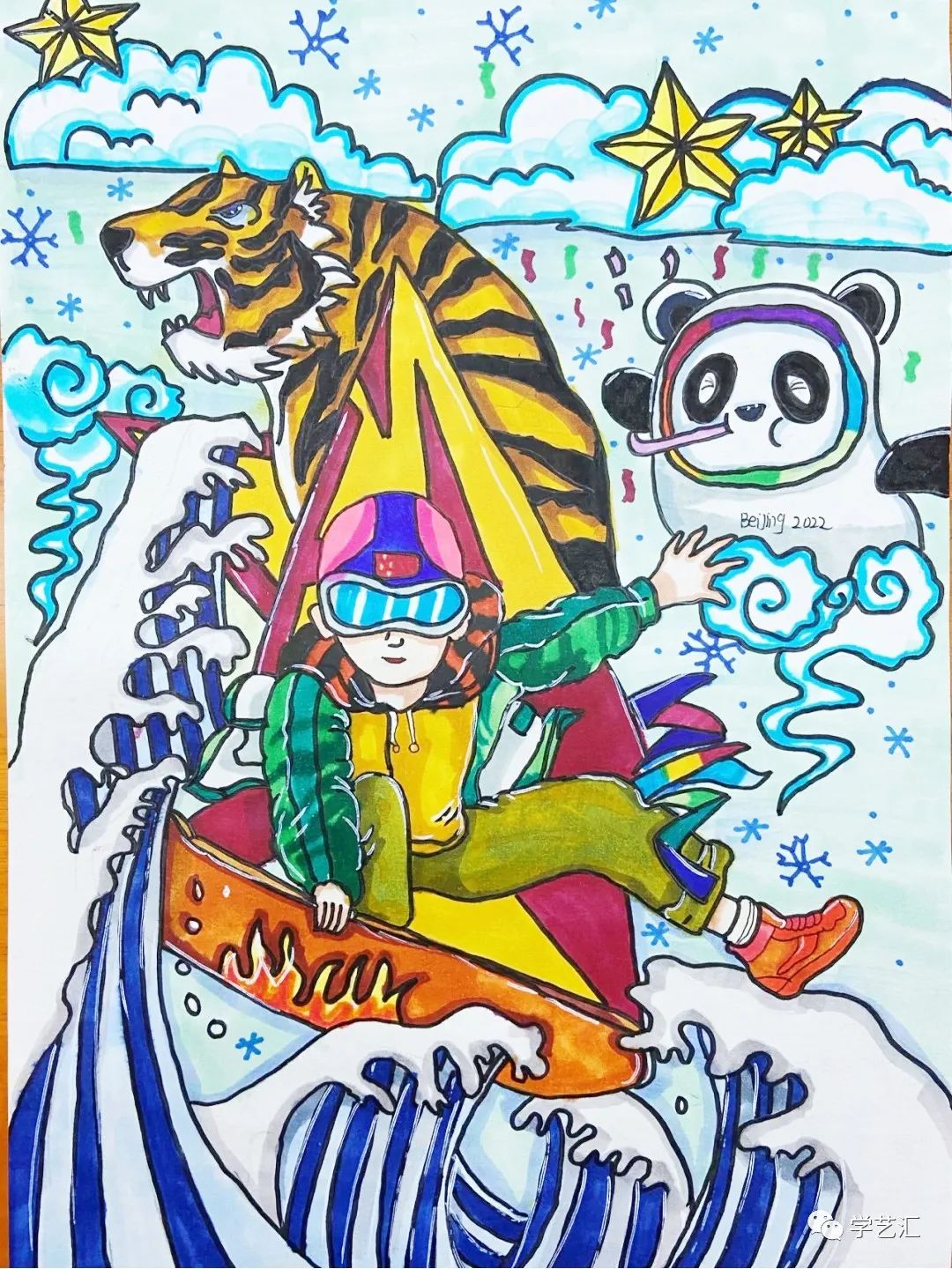 简单好画的北京冬奥会绘画-图5