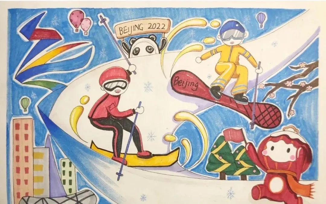 冬奥儿童画简单漂亮-图1