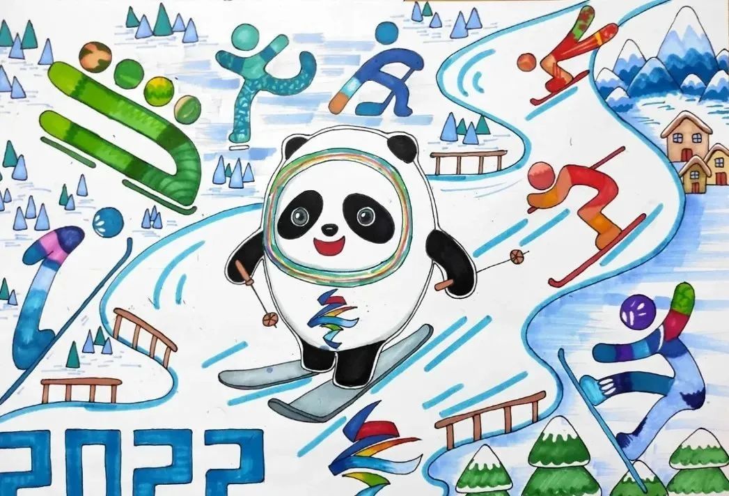 2022北京冬奥会创意儿童绘画-图1