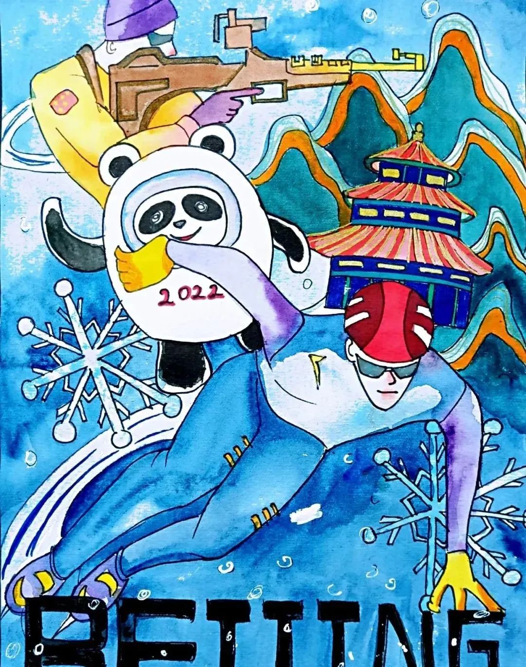 2022北京冬奥会创意儿童绘画-图4