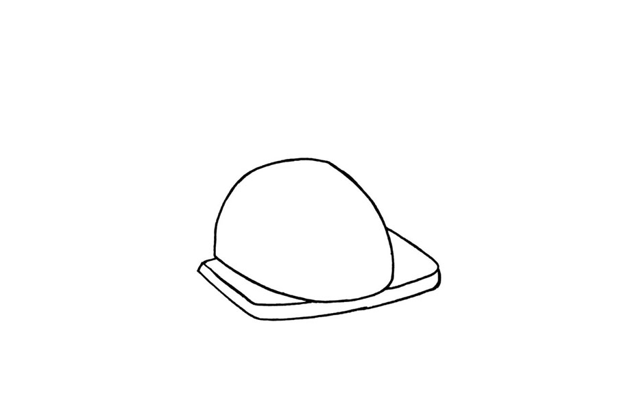 步骤3：在下方继续画出一条线，增加厚度。