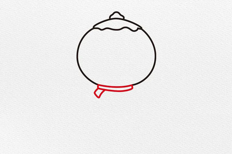 步骤3：在下方画出围脖。