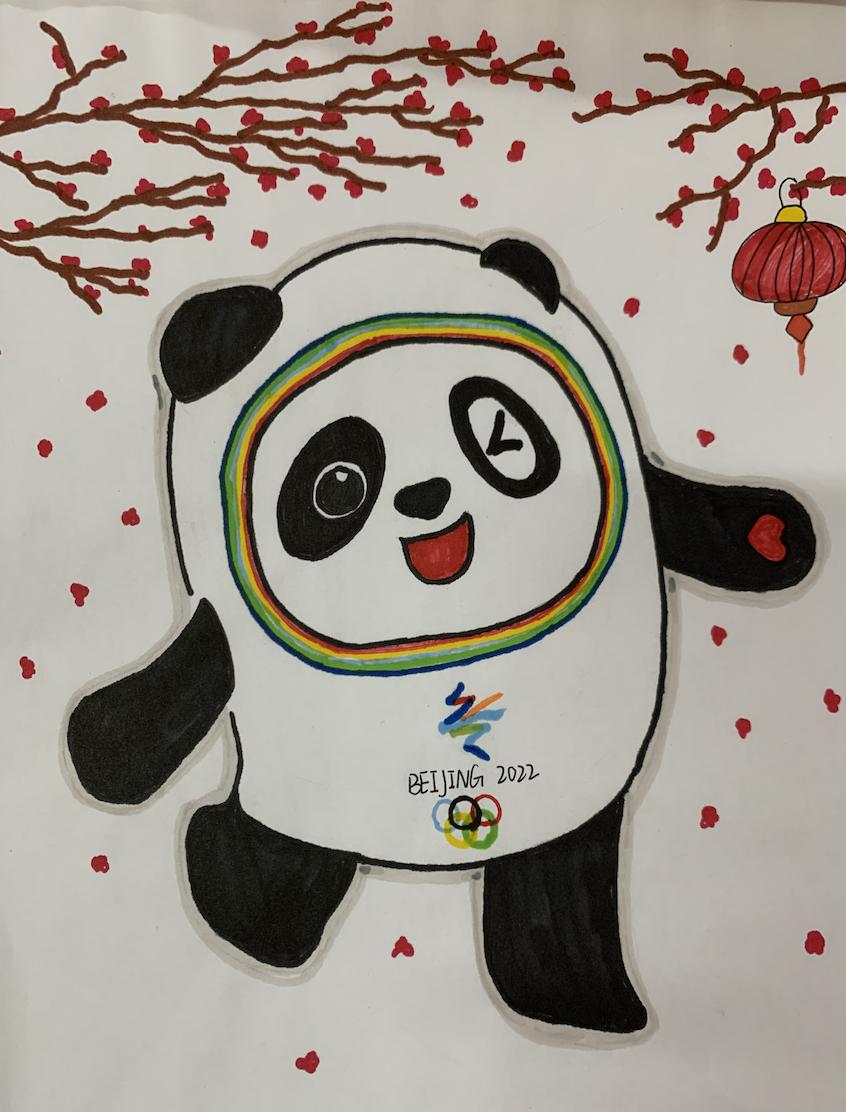 各种姿势的冰墩墩绘画图片（14张）-图9