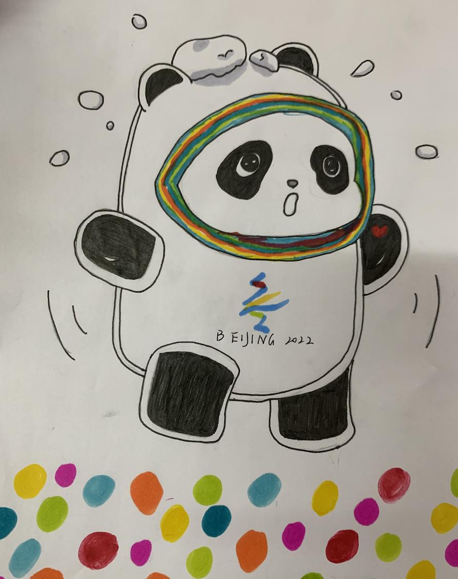 各种姿势的冰墩墩绘画图片（14张）-图8