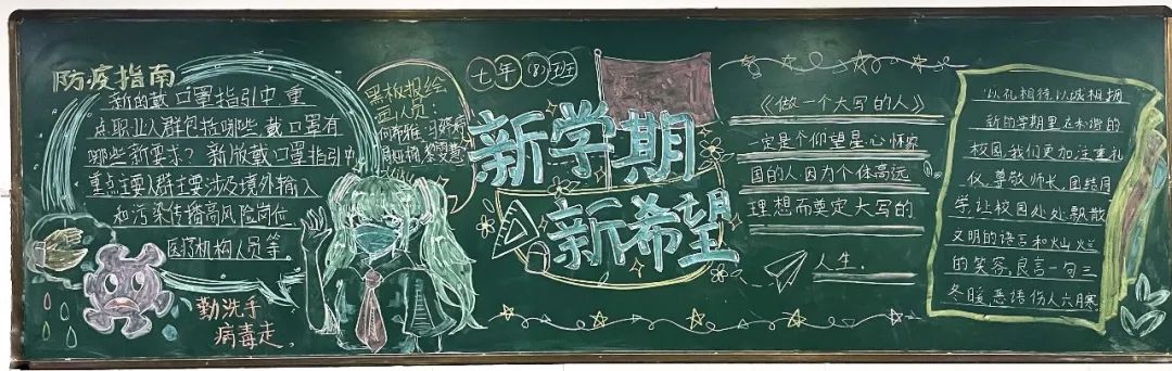 “新学期 新要求 新希望”主题黑板报-图4