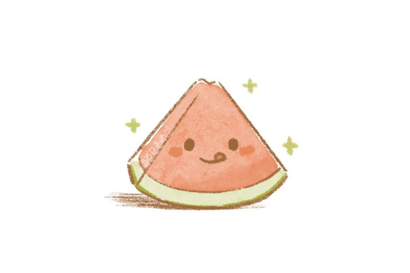 可爱的水果简笔画大全 西瓜怎么画